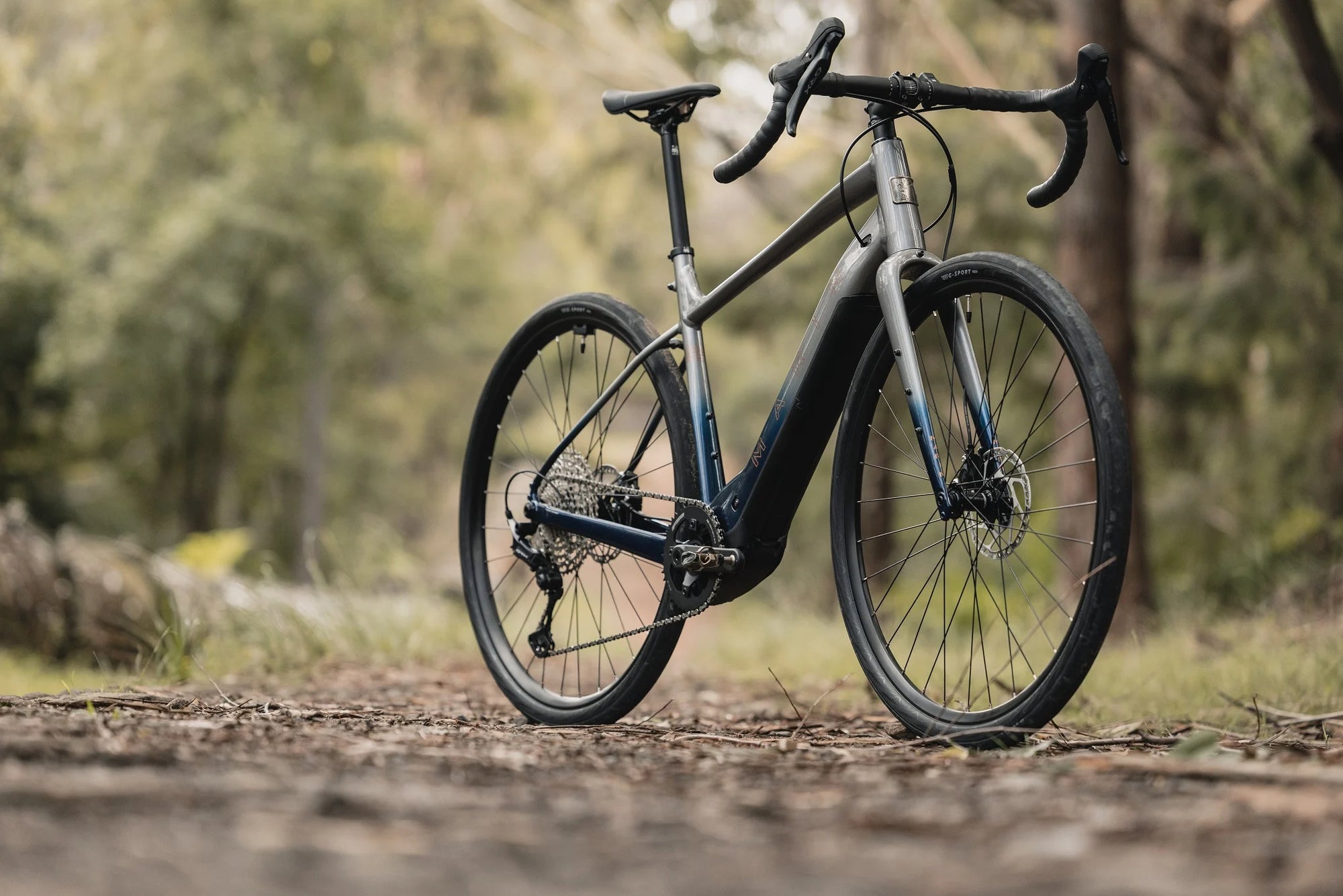 Marin Lombard E1 Electric Gravel Bike - Blue/Tan